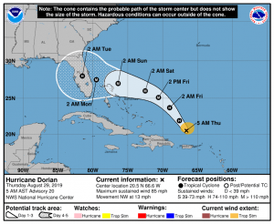 Hurricane Dorian Update 1